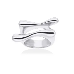 Anillo Flow doble en plata - MARINA GARCÍA