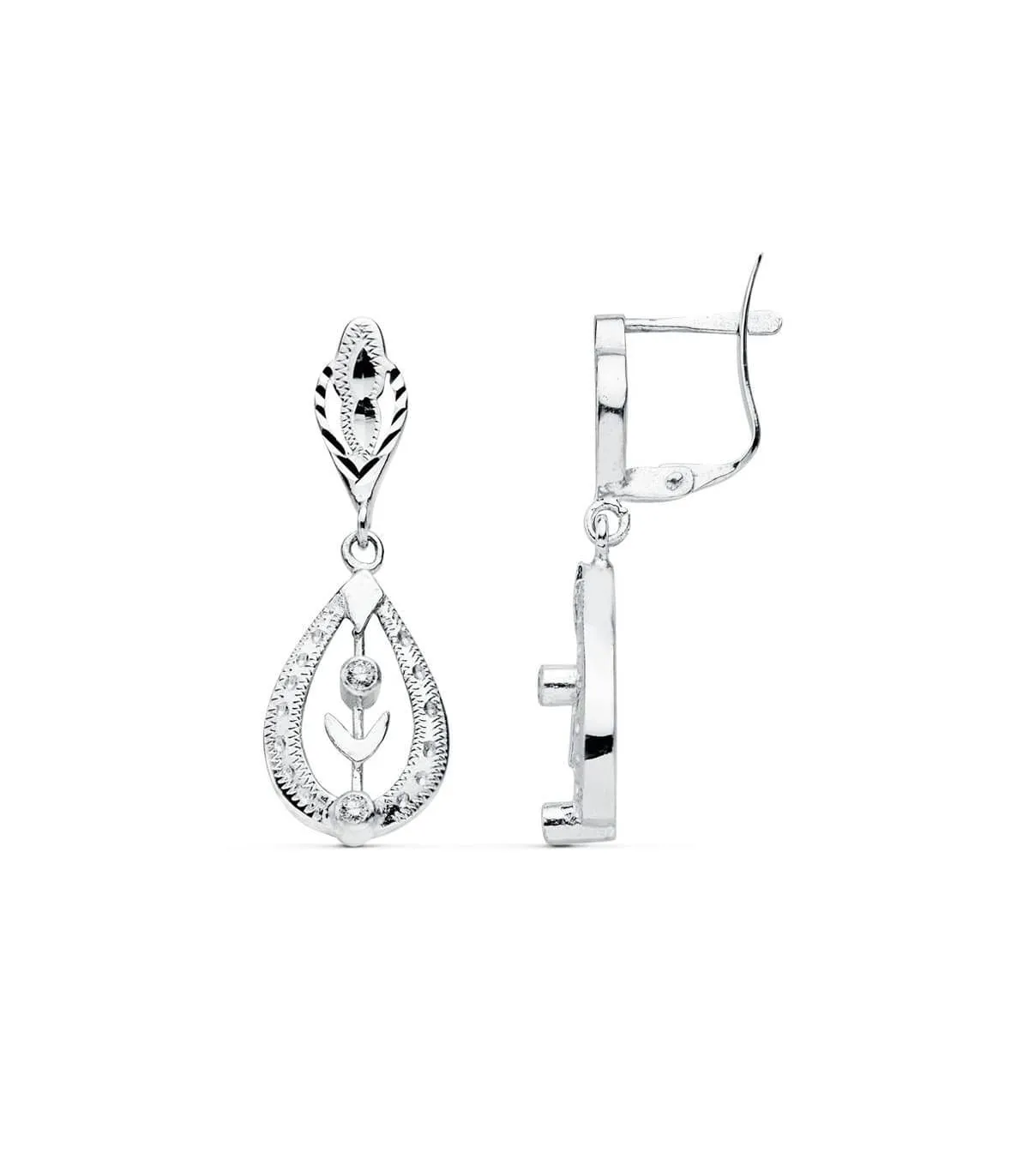 Boucles d'oreilles Reine Yamlika Or blanc 18k Diamantées