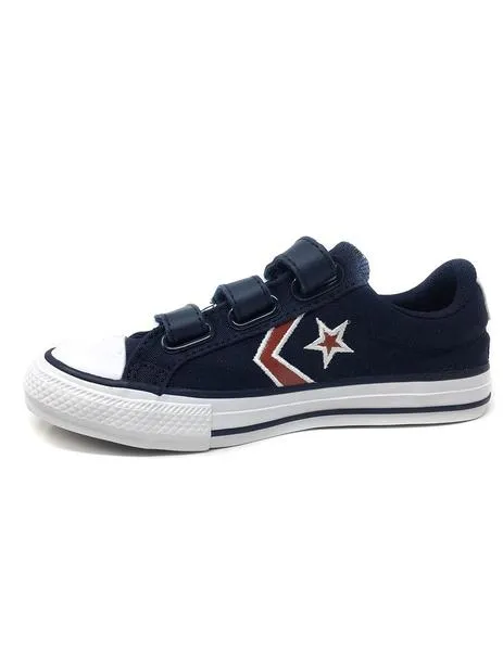 converse velcro lona azul
