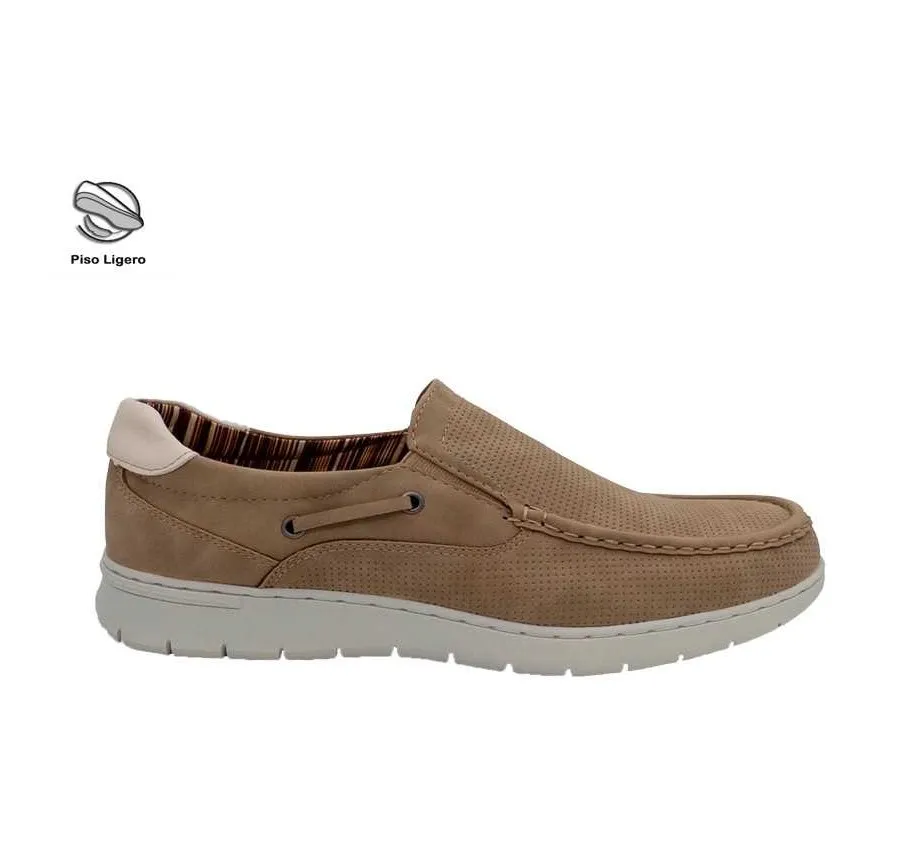 MOCASÍN URBAN LIKE PSR23809 BORDÓN ZAPATO CLÁSICO PARA HOMBRE MUY CÓMODO PICADO TAUPE PLANTA ACOLCHADA 27862