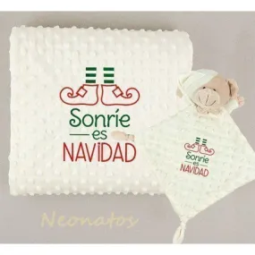 Pack manta bebé Sonríe es Navidad