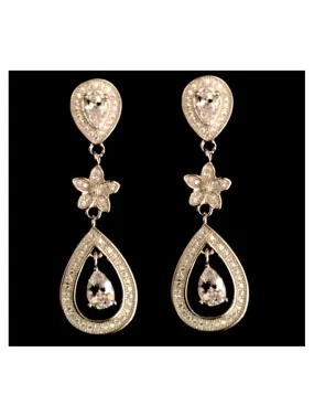 PENDIENTES DE NOVIA EN PLATA Y CIRCONITAS
