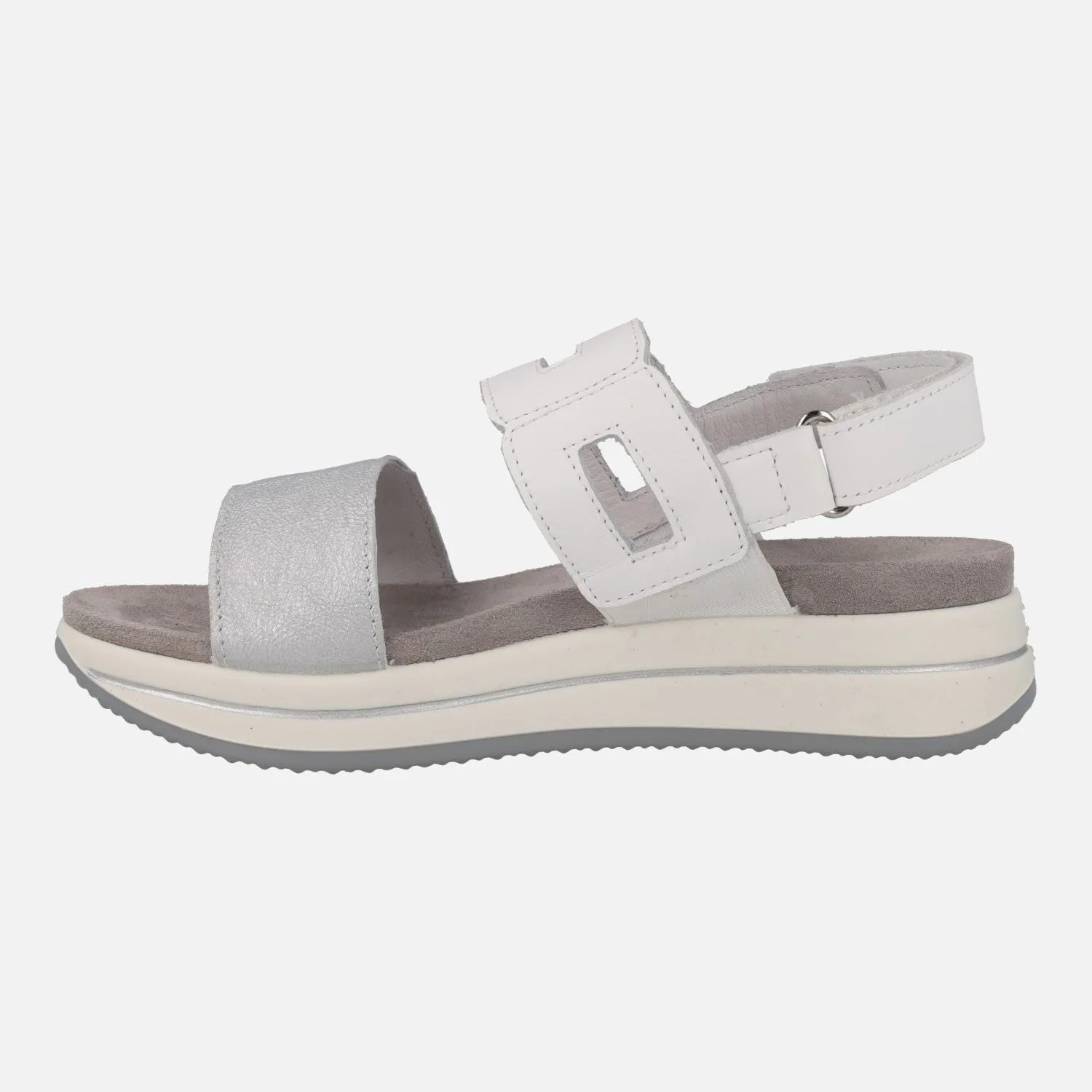 Sandalias de piel combinadas con cierre de velcro