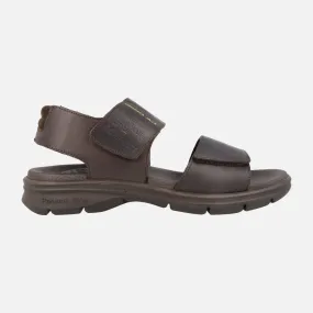 Sandalias marrones de piel con cierre de velcro Panama Rusell