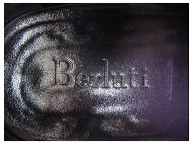 ZAPATOS BERLUTI WARHOL 8 42 MOCASÍN ZAPATO PIEL ANTE NEGRO 